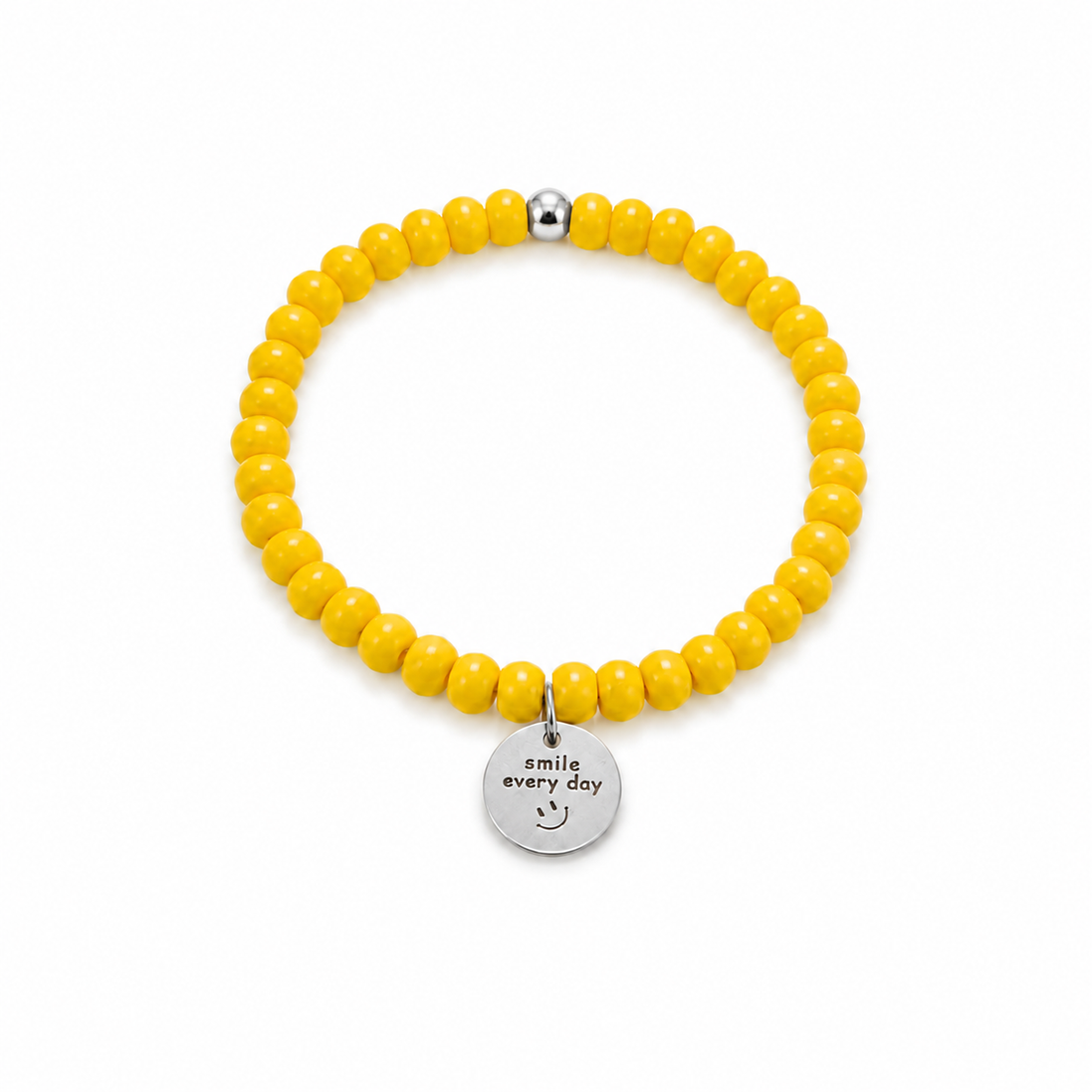 Smile Every Day Kids Beaded Bracelet – Yellow