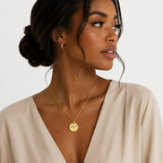 Classic Round Engraved Necklace