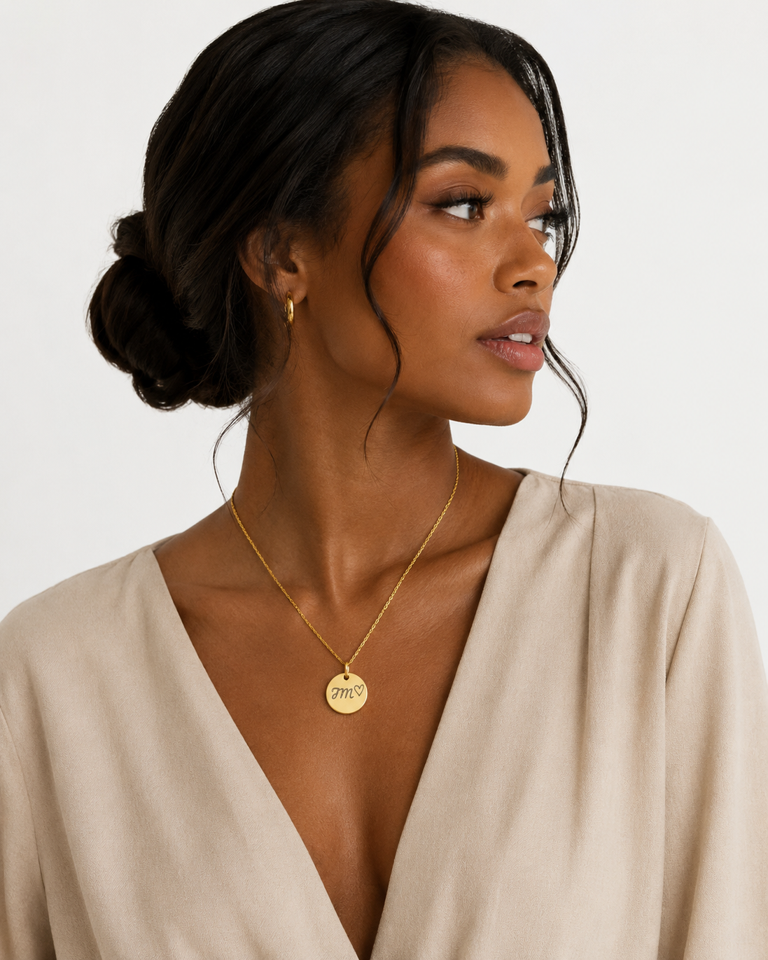 Classic Round Engraved Necklace