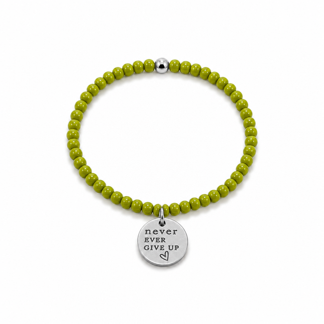 Never Ever Give Up Beaded Bracelet