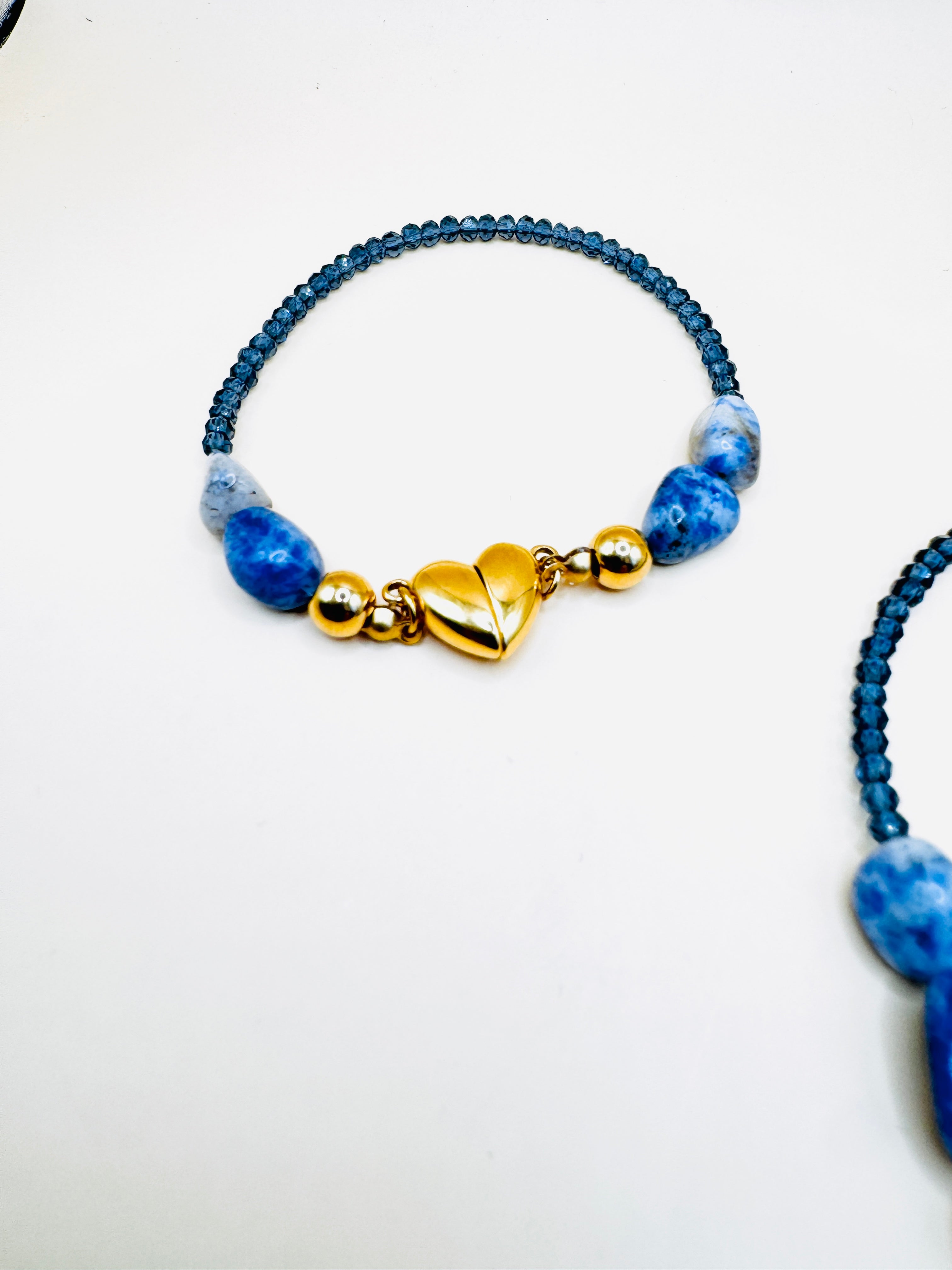 Magnetic-Heart Bracelet - Blue Sodalite