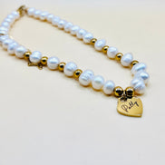 Baroque Pearl Engraved Necklace
