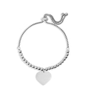 Pulsera Ajustable de Cuentas con Dije de Corazón