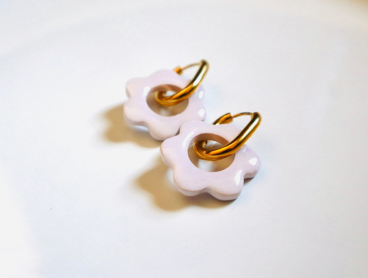 Flower Charm Huggies