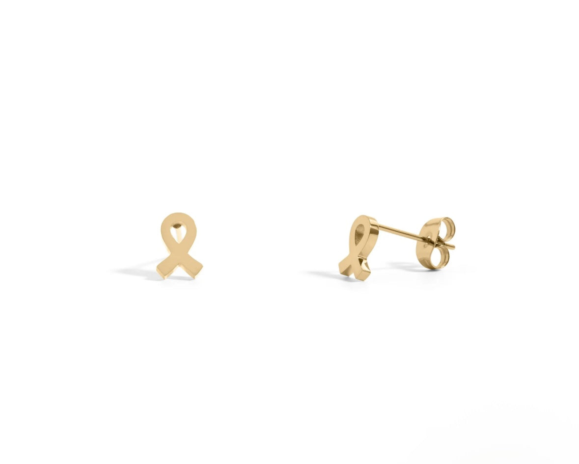 Cancer Ribbon Stud Earring