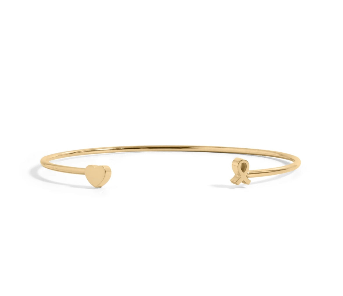 Cuff Cancer Ribbon Charm