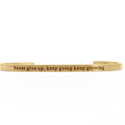 Engraved Bracelet Never give up