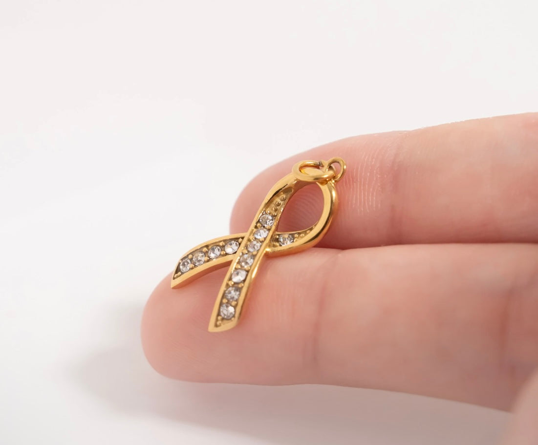 Heart & Ribbon Charm Necklace