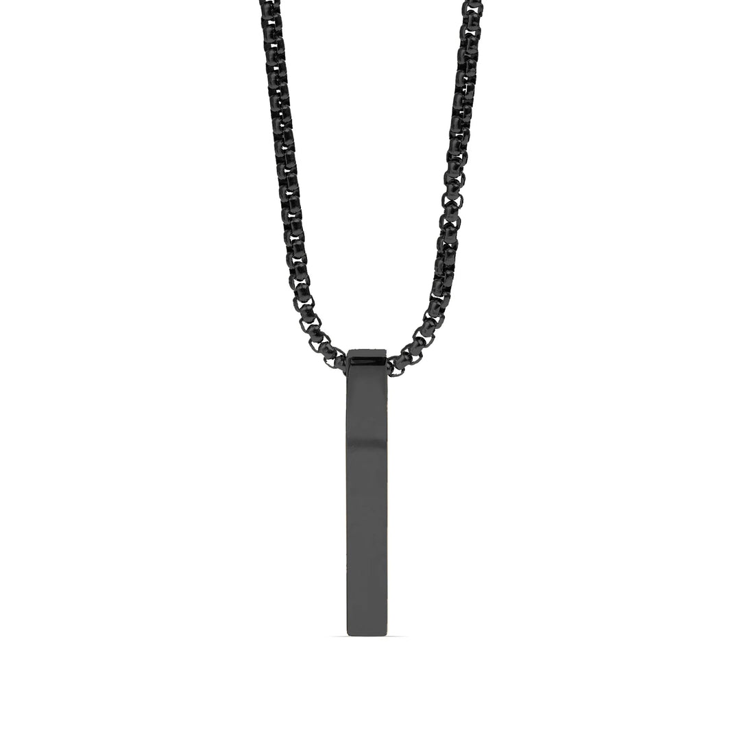 Collar con colgante de barra vertical grabada