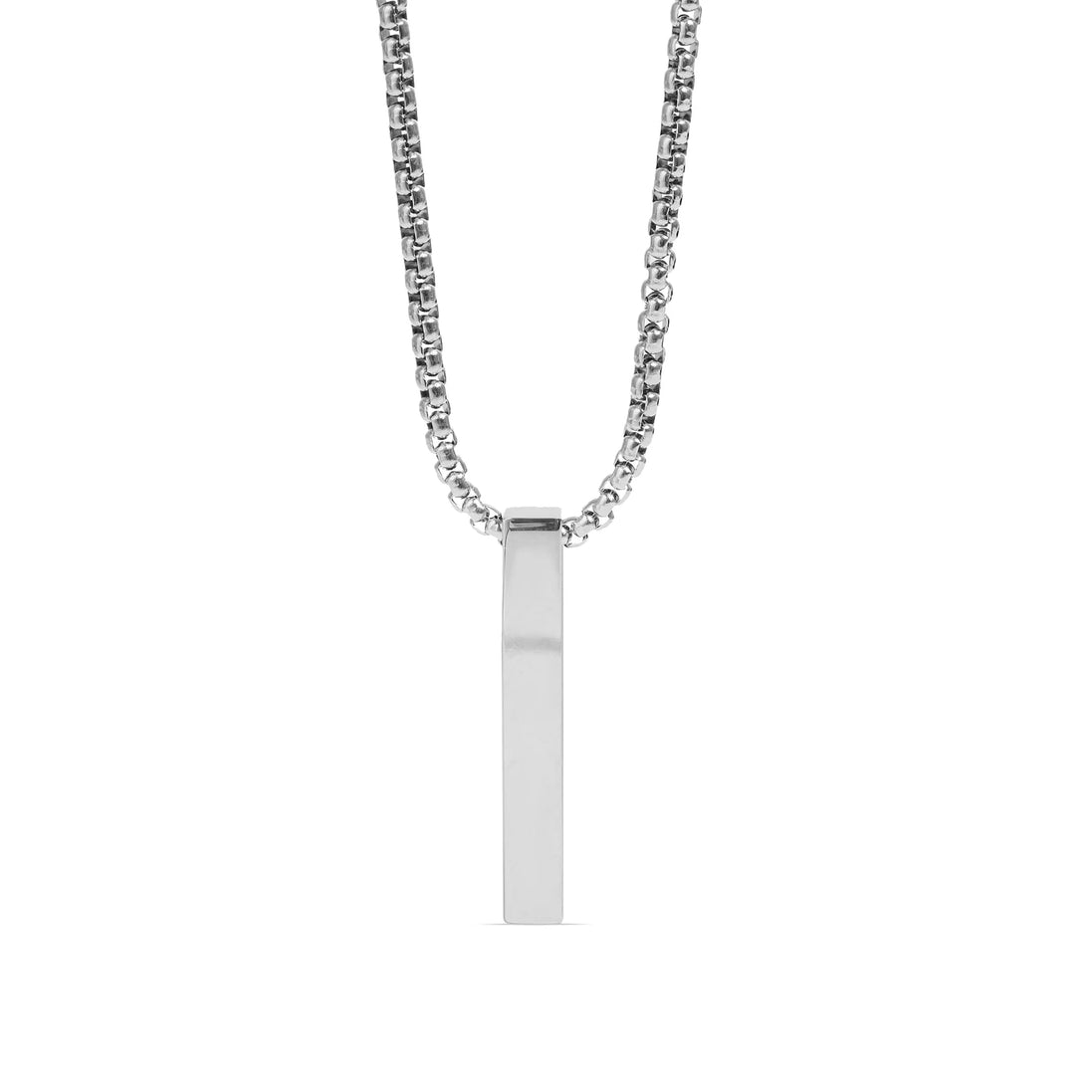 Collar con colgante de barra vertical grabada